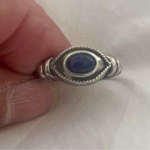 Unique silver and lapis ring